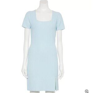 Madden Girl Women’s Light Blue Ribbed Knit Square Neck‎ Bodycon Size XXL